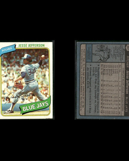 Toronto Blue Jays 1980 Topps Baseball 52-Card Lot Topps VG