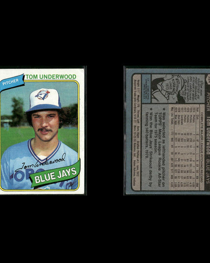 Toronto Blue Jays 1980 Topps Baseball 52-Card Lot Topps VG