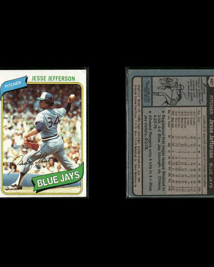 Toronto Blue Jays 1980 Topps Baseball 52-Card Lot Topps VG