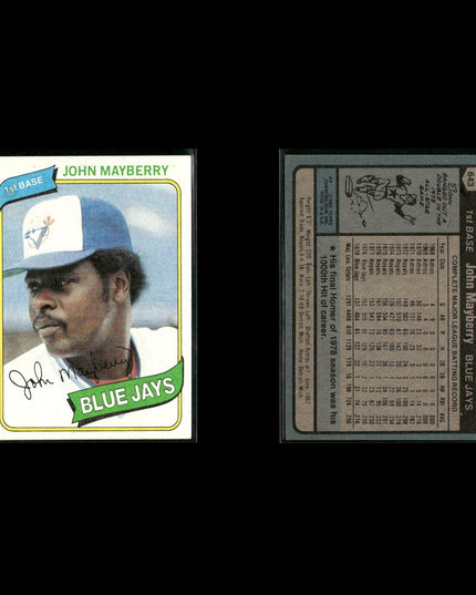 Toronto Blue Jays 1980 Topps Baseball 52-Card Lot Topps VG