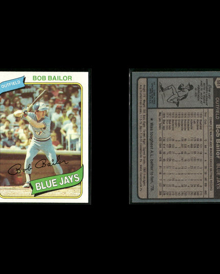Toronto Blue Jays 1980 Topps Baseball 52-Card Lot Topps VG