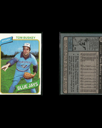 Toronto Blue Jays 1980 Topps Baseball 52-Card Lot Topps VG