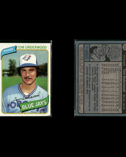 Toronto Blue Jays 1980 Topps Baseball 52-Card Lot Topps VG
