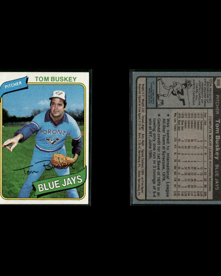 Toronto Blue Jays 1980 Topps Baseball 52-Card Lot Topps VG