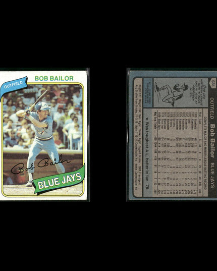Toronto Blue Jays 1980 Topps Baseball 52-Card Lot Topps VG