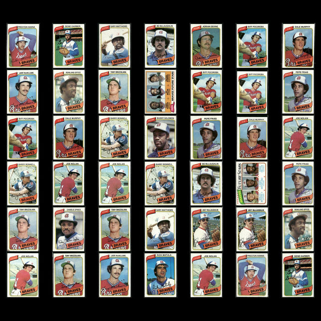 Atlanta Braves 1980 Topps Baseball 42-Card Lot Topps VG