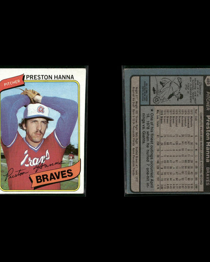 Atlanta Braves 1980 Topps Baseball 42-Card Lot Topps VG