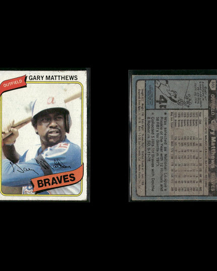 Atlanta Braves 1980 Topps Baseball 42-Card Lot Topps VG