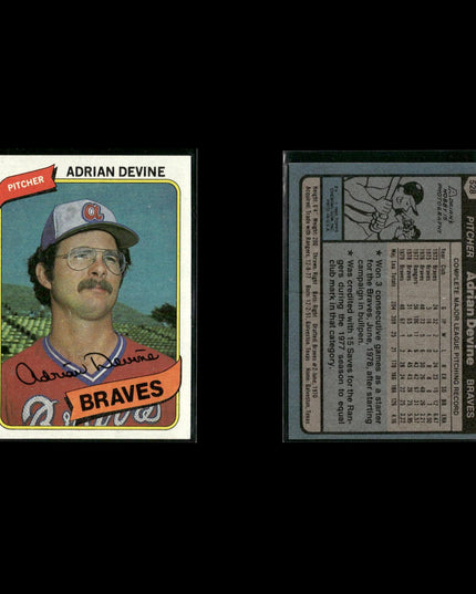 Atlanta Braves 1980 Topps Baseball 42-Card Lot Topps VG