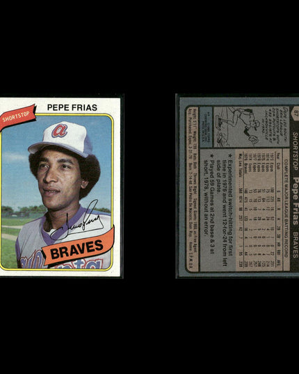 Atlanta Braves 1980 Topps Baseball 42-Card Lot Topps VG