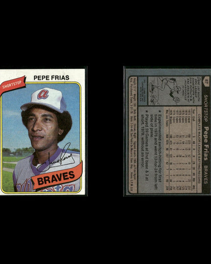 Atlanta Braves 1980 Topps Baseball 42-Card Lot Topps VG