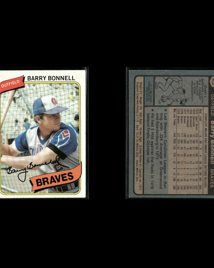 Atlanta Braves 1980 Topps Baseball 42-Card Lot Topps VG