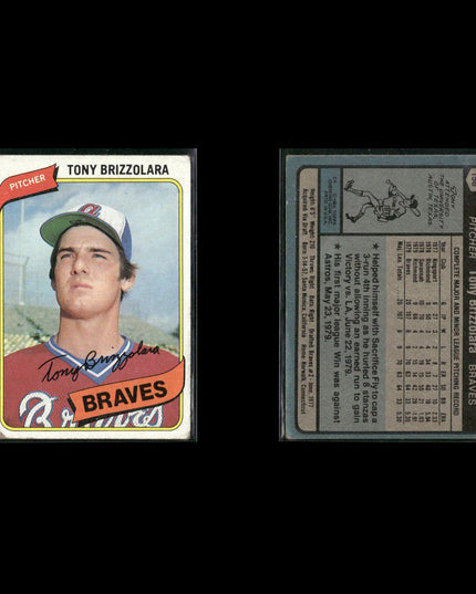 Atlanta Braves 1980 Topps Baseball 42-Card Lot Topps VG