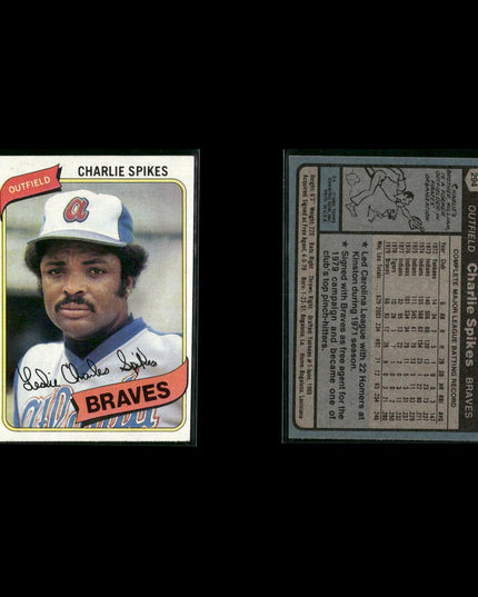 Atlanta Braves 1980 Topps Baseball 42-Card Lot Topps VG