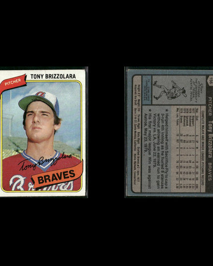 Atlanta Braves 1980 Topps Baseball 42-Card Lot Topps VG