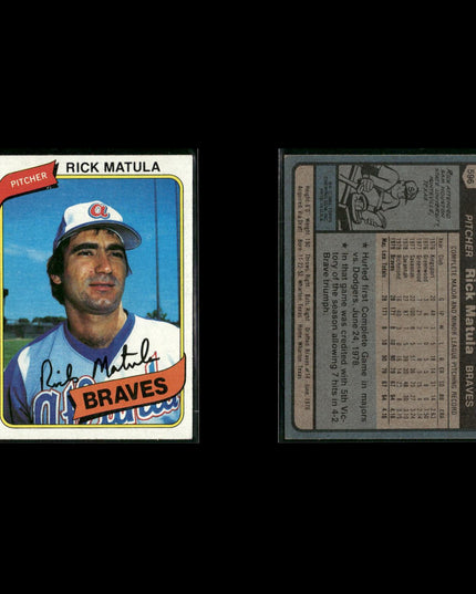 Atlanta Braves 1980 Topps Baseball 42-Card Lot Topps VG
