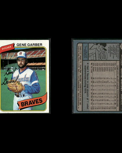 Atlanta Braves 1980 Topps Baseball 42-Card Lot Topps VG