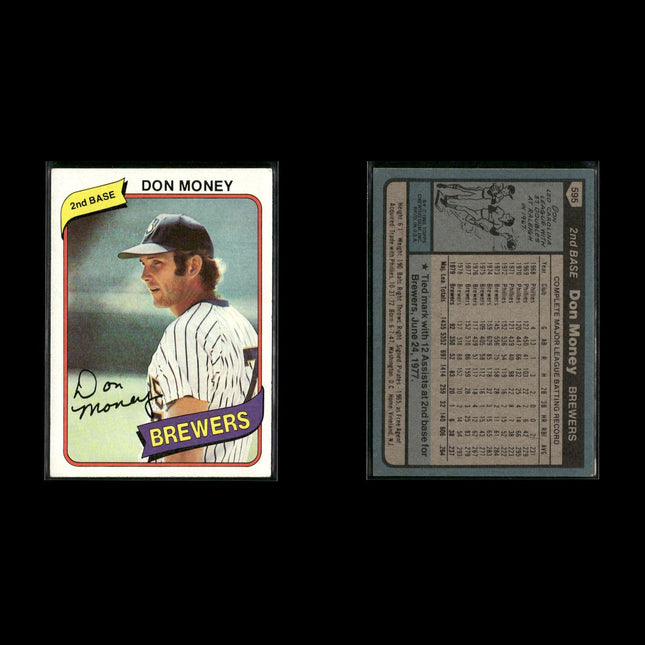 Milwaukee Brewers 1980 Topps Baseball 25-Card Lot Topps VG