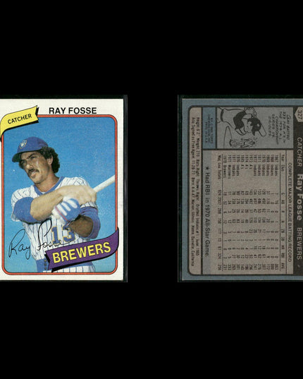 Milwaukee Brewers 1980 Topps Baseball 25-Card Lot Topps VG