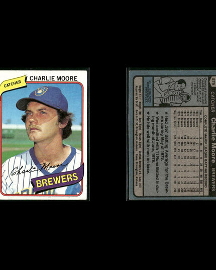 Milwaukee Brewers 1980 Topps Baseball 25-Card Lot Topps VG