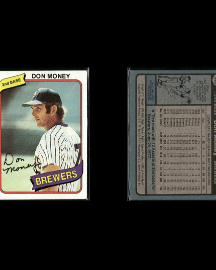 Milwaukee Brewers 1980 Topps Baseball 25-Card Lot Topps VG