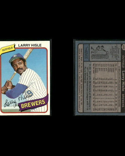 Milwaukee Brewers 1980 Topps Baseball 25-Card Lot Topps VG