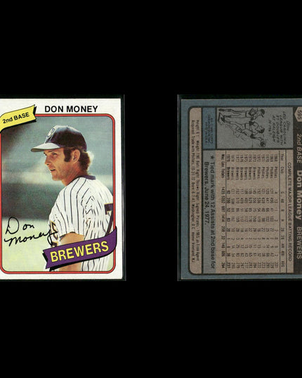 Milwaukee Brewers 1980 Topps Baseball 25-Card Lot Topps VG