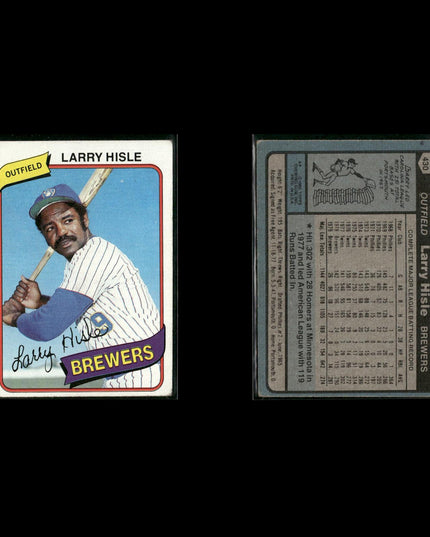 Milwaukee Brewers 1980 Topps Baseball 25-Card Lot Topps VG