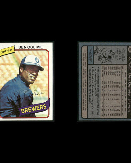 Milwaukee Brewers 1980 Topps Baseball 25-Card Lot Topps VG