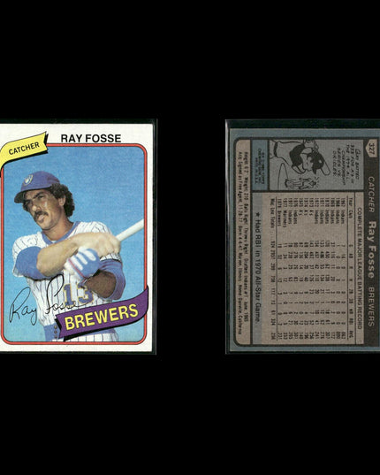 Milwaukee Brewers 1980 Topps Baseball 25-Card Lot Topps VG