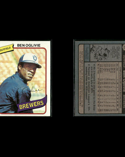 Milwaukee Brewers 1980 Topps Baseball 25-Card Lot Topps VG