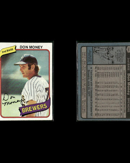 Milwaukee Brewers 1980 Topps Baseball 25-Card Lot Topps VG
