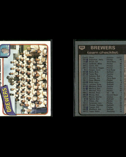 Milwaukee Brewers 1980 Topps Baseball 25-Card Lot Topps VG