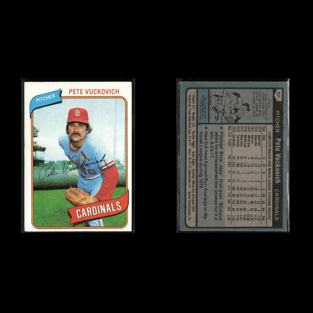 St. Louis Cardinals 1980 Topps Baseball 43-Card Lot Topps VG