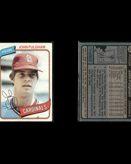 St. Louis Cardinals 1980 Topps Baseball 43-Card Lot Topps VG