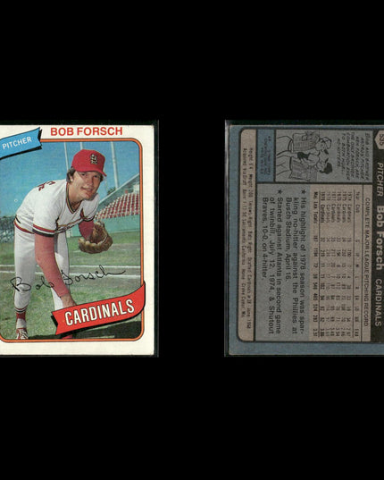 St. Louis Cardinals 1980 Topps Baseball 43-Card Lot Topps VG