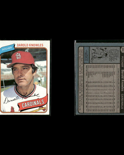 St. Louis Cardinals 1980 Topps Baseball 43-Card Lot Topps VG