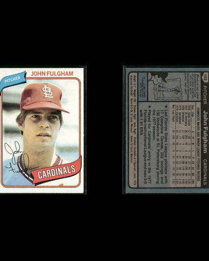 St. Louis Cardinals 1980 Topps Baseball 43-Card Lot Topps VG