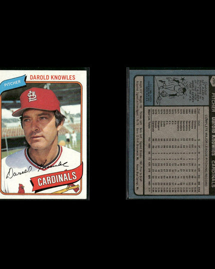 St. Louis Cardinals 1980 Topps Baseball 43-Card Lot Topps VG