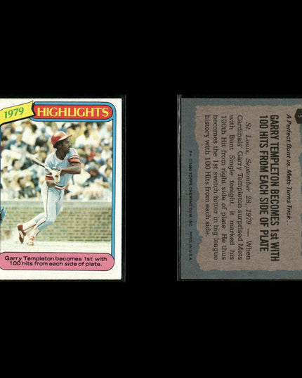 St. Louis Cardinals 1980 Topps Baseball 43-Card Lot Topps VG
