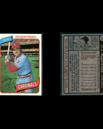 St. Louis Cardinals 1980 Topps Baseball 43-Card Lot Topps VG