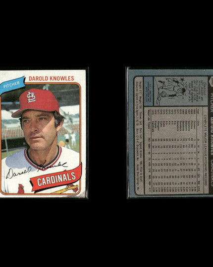St. Louis Cardinals 1980 Topps Baseball 43-Card Lot Topps VG