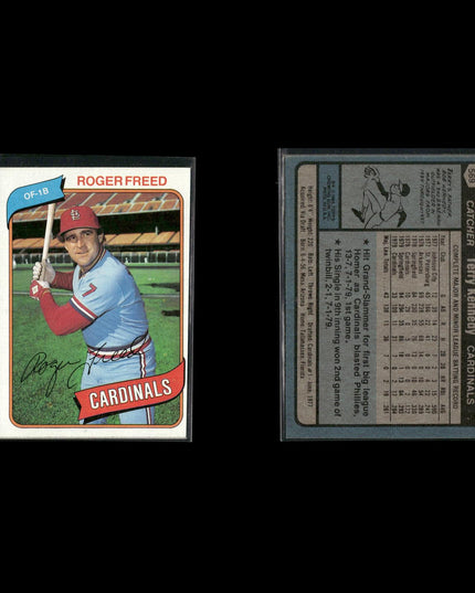 St. Louis Cardinals 1980 Topps Baseball 43-Card Lot Topps VG