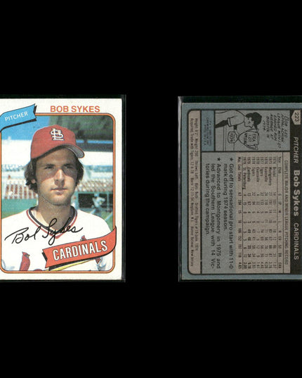 St. Louis Cardinals 1980 Topps Baseball 43-Card Lot Topps VG