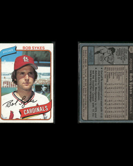 St. Louis Cardinals 1980 Topps Baseball 43-Card Lot Topps VG