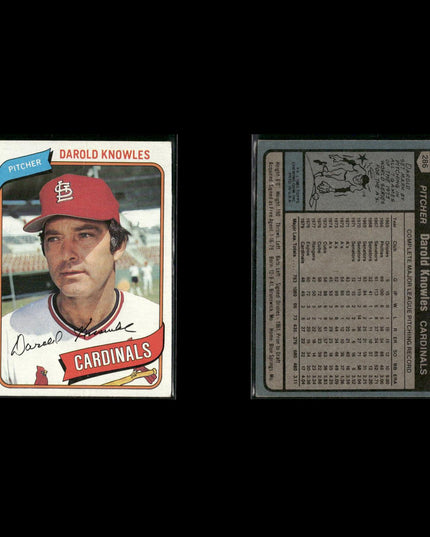 St. Louis Cardinals 1980 Topps Baseball 43-Card Lot Topps VG