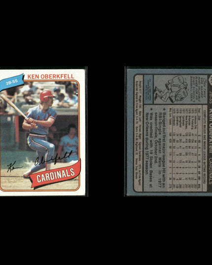 St. Louis Cardinals 1980 Topps Baseball 43-Card Lot Topps VG