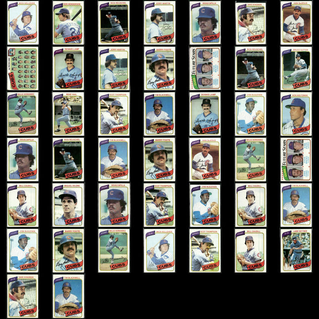 Chicago Cubs 1980 Topps Baseball 44-Card Lot Topps VG