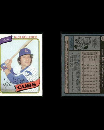 Chicago Cubs 1980 Topps Baseball 44-Card Lot Topps VG