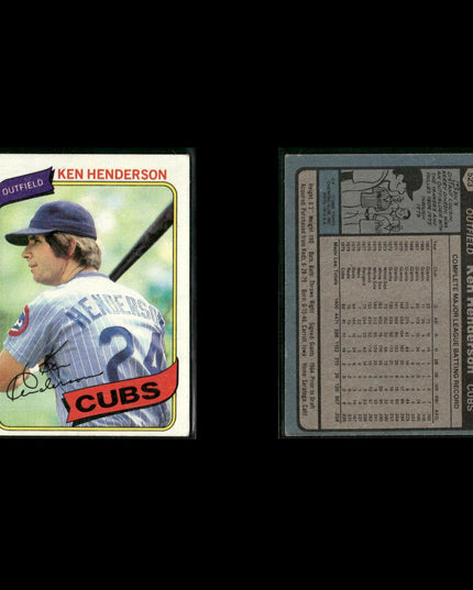 Chicago Cubs 1980 Topps Baseball 44-Card Lot Topps VG
